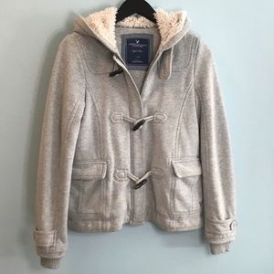 American Eagle Fleece Shearling Lined Hood Hoodie